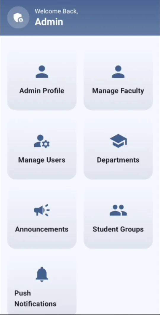 WUM Connect admin dashboard with faculty, users, departments, announcements and notifications